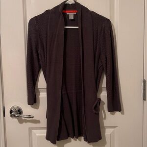 Dark grey Open Front Cardigan